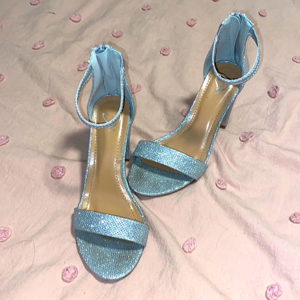 Hannah Silver Sparkly Heels